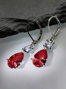 1 Paar luxuriöse Ohrringe mit kubischem Zirkonia Tropfen für Frauen für Hochzeit Verlobung Jahrestag Party Schmuck Valentinstag Geschenk Valentinstag