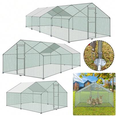 Froadp Chicken Run XXL Enclosure With PE Sunroof And Lock Chicken Run Enclosure For Chickens Aviary Park Small Animals Duck Rabbit