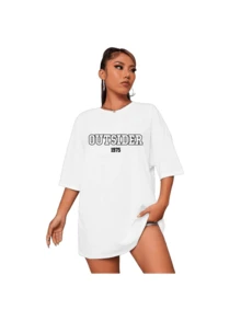 Tshirt Oversized Printed T-Shirt Current Fashion - trắng - Xem 2