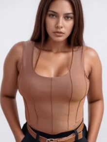 Cropped Corset With Suplex Cup - Màu be - Xem 2