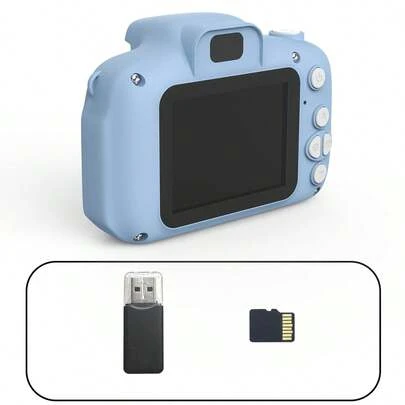 كاميرا رقمية محمولة صغيرة 1080P، كاميرا قابلة للشحن بشاشة 2 بوصة وبدقة 15 ميجابكسل، مناسبة كهدية عيد ميلاد/عيد الميلاد لأطفال من 3 إلى 12 سنة، تشمل بطاقة TF وقارئ البطاقة