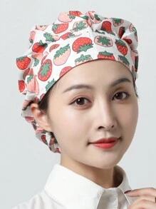 1 件装烹饪帽制服骷髅可调节透气餐厅厨房厨师帽磨砂图案护士帽外科医院医疗制服印花可洗专业工作帽用于头发固定万圣节 - 1pcs - 查看 14