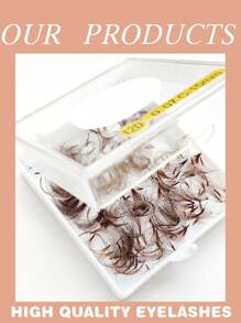 Brown Color Eyelash Extension,500 Fans Per Box,12D,Thickness 0.07mm,Sharp Narrow Stem Premade Fans,Cluster Eyelashes,Natural & Soft,Hand-Grafted False Eyelashes Lash Clusters,Eye Lash Clusters,Individual Eyelashes,Lashes,Fake Lashes