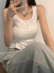 Unique Design Cropped Camisole Tops For Women, Sleeveless, Sexy Back, Summer Inner Wear