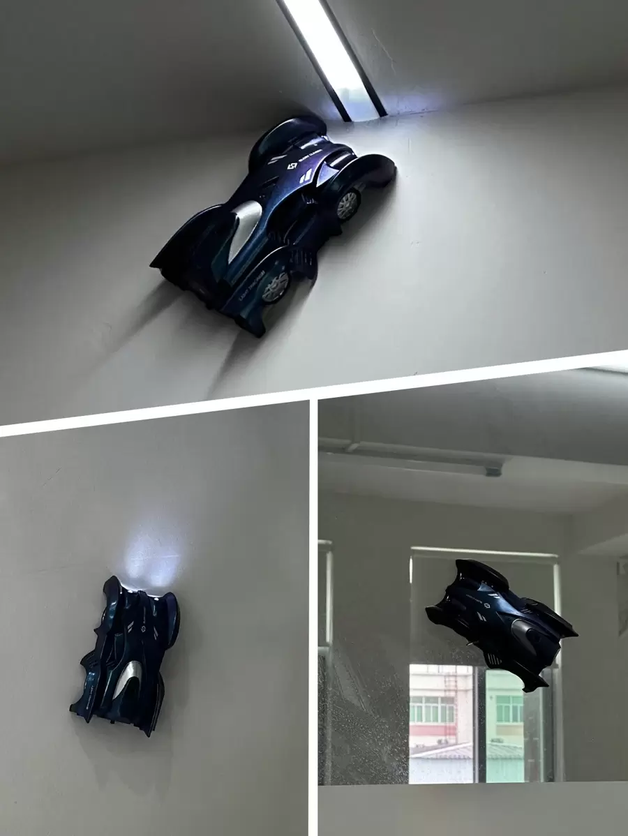 1 件遥控爬墙车，2 种模式：1. 光滑表面模式，2. 墙壁、玻璃、天花板上的吸盘吸附模式，经典遥控爬墙车玩具适合 5-13 岁男孩和女孩，生日礼物