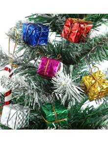 12/24 件圣诞树迷你立方体礼品盒，礼品装饰精品包装盒微型铝箔装饰品，装饰盒适用于圣诞树节日派对周年纪念家居装饰 - 彩色 - 查看 6