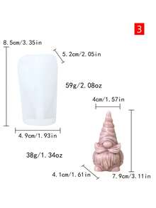 3D 圣诞系列老人圣诞老人 DIY 香薰蜡烛硅胶模具、侏儒树脂/石膏装饰模具、环氧树脂硅胶模具 - 彩色 - 查看 9