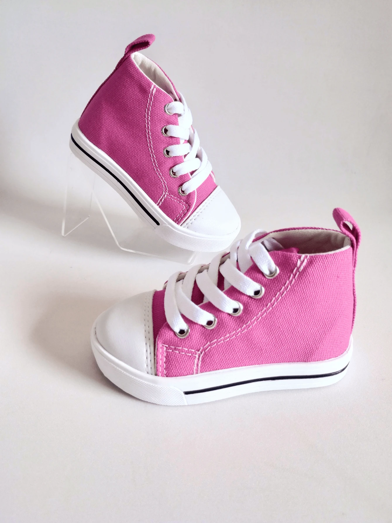 Children's High-Top Sneakers, Comfortable Fashion Booties For Girls - Màu Hồng Tươi - Xem 1