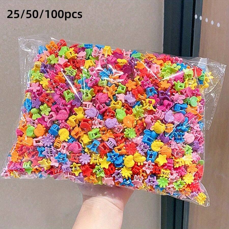 15/25/50/70 件可爱迷你发夹套装 - 彩色塑料时尚配饰，多色发夹，女士和女孩发饰旅行配饰旅行必需品汽车配饰户外配饰飞机箱实用物品夏季必需品办公室配饰 - 彩色 - 查看 1