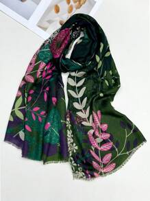 New Fashion Printed Striped Scarf, Simple & Colorful Patchwork Style Lady Silk Scarf, Spring & Summer, Sunscreen Beach Shawl, Multipurpose Long Scarf Winter Fall - Multicolor - View 4