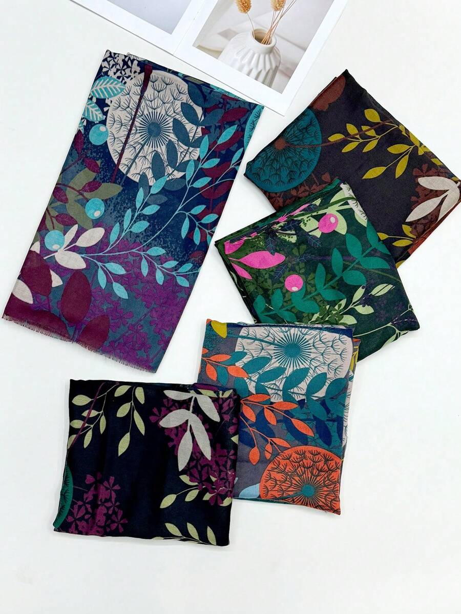 New Fashion Printed Striped Scarf, Simple & Colorful Patchwork Style Lady Silk Scarf, Spring & Summer, Sunscreen Beach Shawl, Multipurpose Long Scarf Winter Fall - Multicolor - View 1