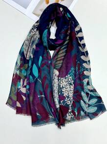 New Fashion Printed Striped Scarf, Simple & Colorful Patchwork Style Lady Silk Scarf, Spring & Summer, Sunscreen Beach Shawl, Multipurpose Long Scarf Winter Fall - Multicolor - View 7