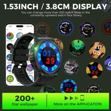 EIGIIS Men's Military Smartwatches (Answer/Make Calls) With LED Flashlight, 3 ATM Waterproof Smartwatch With Over 100 Sports Modes, 1.53 Inch Tactical Fitness Tracker With Heart Rate Sleep Monitor For IOS And Android - Màu xanh lam - Xem 3