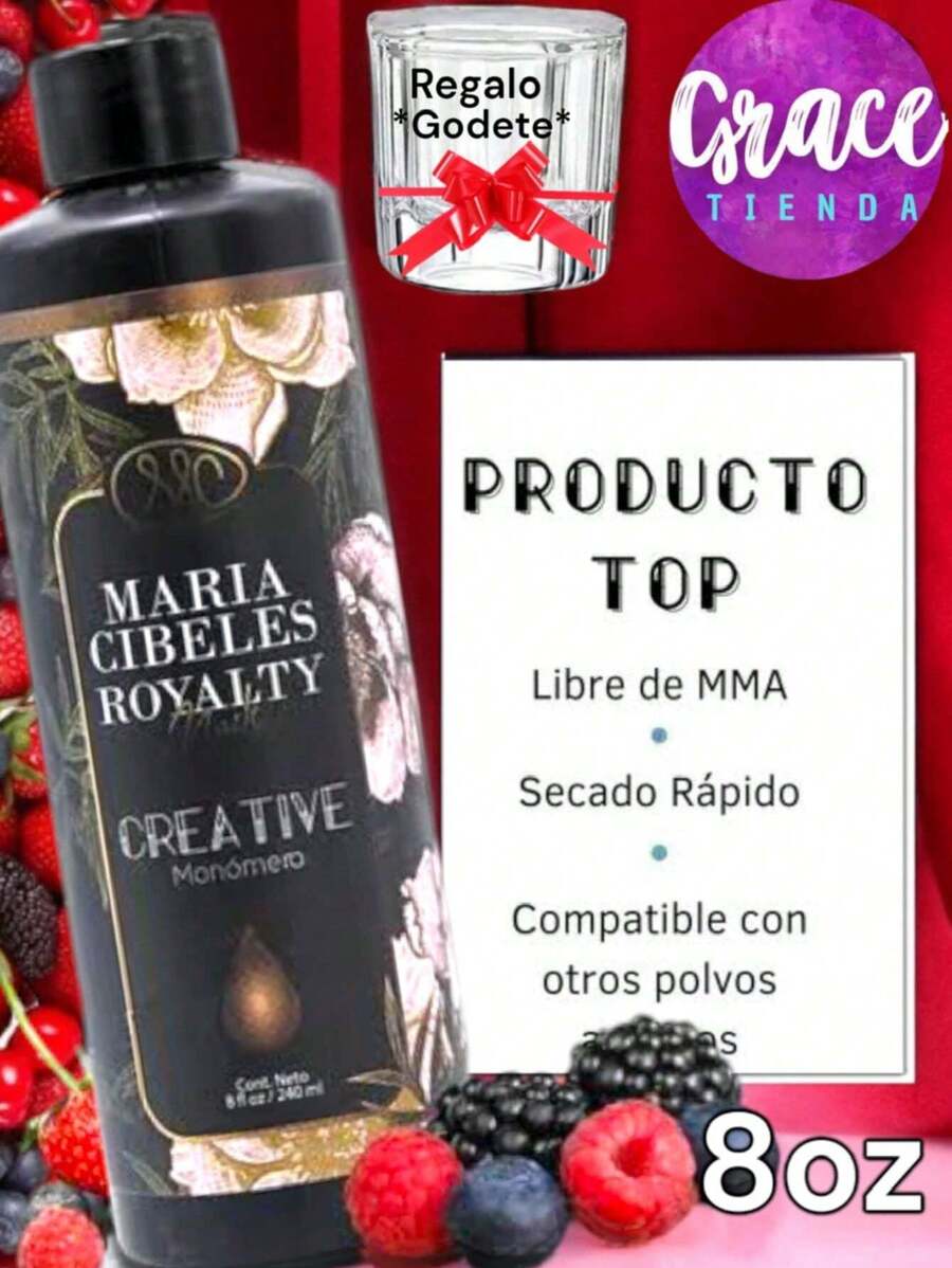 8 Ounces Red Fruits Acrylic Liquid Monomero Maria Cibeles Royalty Professional Use Acrylic Nails - 無色 - 查看 1