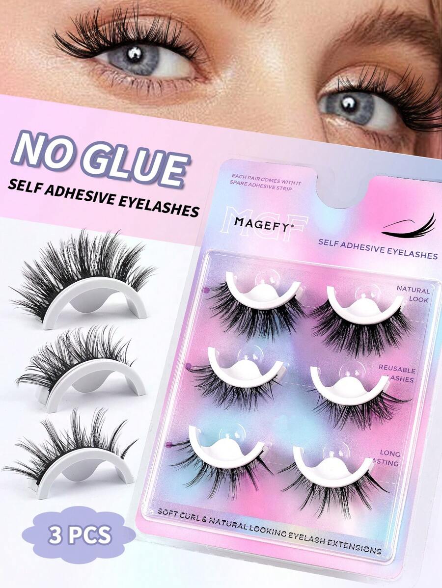 Boland Selbstklebende Wimpern Metallic - 1 Paar Für Mottoparty & Karneval