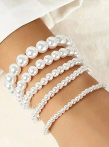 Perles lâches de matériel de perles DIY pour la fabrication de bijoux, accessoires pour bracelets DIY. 4-20 mm Perles rondes en ABS beige blanc, avec trou droit, imitation de perles. Accessoires de vêtements