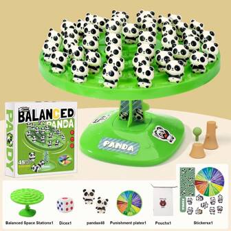 Balanced Panda Stacking Building Blocks Game, Children Educational Toy, Interactive Parent-Child, Great For, Christmas, Birthday Gift