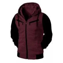 Men's Cold Weather Sweatshirt Jacket Zipper - Màu Tím - Xem 2