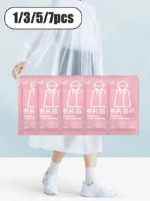1/3/5/7 pièces Imperméable jetable Carte de compression portable Emballage Dérive extérieure Voyage Poncho en plastique imperméable épais taille unique, pour adultes hommes et femmes. Poncho jetable épais et long, adapté aux activités de plein air quotidiennes, au camping, à la randonnée, à la pêche, à la randonnée, aux voyages, au cyclisme. Emballage individuel Fournitures essentielles de voyage Accessoires de voyage Incontournables de voyage Vacances à la plage Vacances d'été Fournitures scolaires Retour à l'école - Multicolore - Voir 2