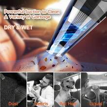 120W Portable Cordless Handheld Car Vacuum Cleaner Wet&Dry Duster Strong Suction - 無線黑色 - 查看 6