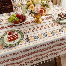 1 chiếc khăn trải bàn hình chữ nhật phong cách Bohemian chống thấm nước và dầu mỡ, có tua rua, dùng trang trí nhà cửa. - Mùa hè Bohemian-Miền Nam - Xem 10
