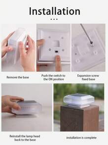 1pc/2pcs Outdoor Solar Powered Column Lamp, Modern Minimalist Waterproof Garden Fence Lighting, Exterior Villa Balustrade Wall Lamp, New Design - Multicolor - View 10