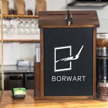 UNHO Rustic Wood Lockable Suggestion Boxes Wall Mounted Comment Collection Ballot Charity Box - Style 2 - View 3