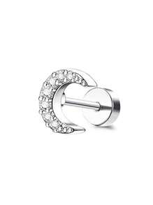 CASSIECA 1 件耳轮软骨耳环 男女款 不锈钢耳屏耳环 蝴蝶月亮星星花朵耳洞首饰 适用于耳轮软骨耳屏