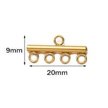 5 Stücke goldene Edelstahl mehrschichtige Ketten Verschlüsse, Ohrringverschlüsse, Kettenglieder für DIY Armbänder und Schmuckherstellung, nicht verblassend