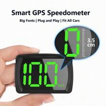 3-Inch HUD Car Speedometer Digital Speed Meter With KM/H Speed, USB Plug And Play, Head Up Display, Driving Direction, OverSpeed Warning For Cars Trucks - Black - View 2