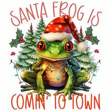 1PC/2PCS/3PCS Christmas Frog Washable Heat Transfer Stickers, Suitable For T-Shirts, Sweatshirts, Bags, Pillows, Jeans, Aprons, Masks - Multicolor - View 1