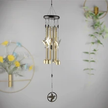 Móvil Campana De Viento Colibrí. - Dorado - Ver 1