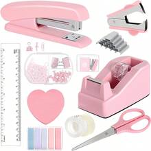 Desktop Stationery Set: Stapler, Staples, Tape Dispenser, Scissors, Hole Punch & More - Bound Set - View 10