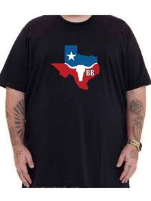 Men's Plus Size T-Shirt For Obese People Printed 100% Cotton G1 To G5 Premium Line - 黑色 - 查看 1