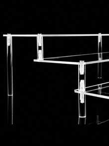 Self Installation 1-4 Tier Acrylic Display Stand Durable Display Rack For Cupcake Perfume Doll Transparent Trapezoidal Blind Box Storage Shelf,For Holiday Beach, Bathroom Collection, Bedroom Collection, Large Capacity - Clear - View 9