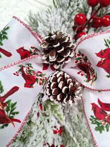 1 Stück Weihnachtskranz, Roter Kardinal Vogel Landhausstil Kranz Heim Wanddekoration, Künstlicher dekorativer Kranz für Haustür, beste Geschenke Heim Dekoration Weihnachtsdekorationen Raumdekoration Winter