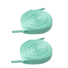 2 件套休闲鞋带，适用于篮球鞋、运动鞋、帆布鞋、扁平彩色和白色鞋带 - 彩色 - 查看 10