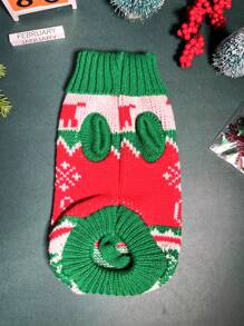1 pieza Suéter navideño para mascota - Verde - Ver 2