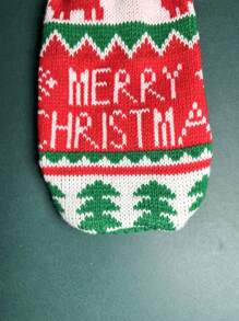 1 pieza Suéter navideño para mascota - Verde - Ver 6