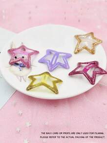 10pcs Girls/Teens Five-Pointed Star Hair Clips, Suitable For Daily Use - Multicolor - View 2