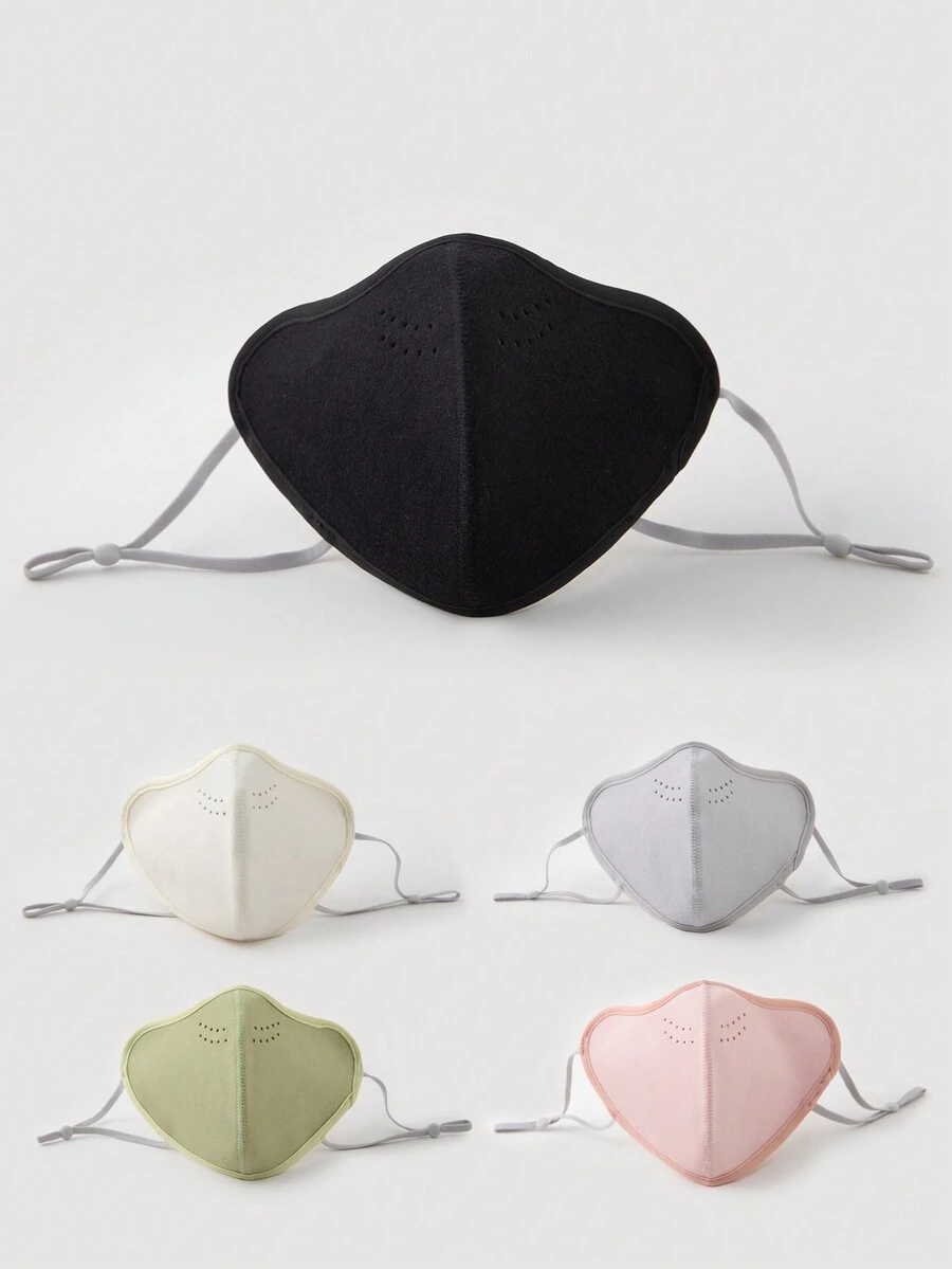 1pc Unisex Solid Color Fashionable And Versatile Outdoor Warm Anti-Cold Face Mask - A - View 1