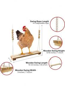 Chicken Swing Toy, Wooden Perch Stand For Chicken Coop, Large Perch Ladder For Poultry, Chickens, Parrots, Pet Entertainment Toy - Multicolor - View 5