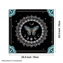 1 pieza 1 pieza Mantel de tarot con mariposa botánica, fase lunar, flor, brillo estelar para altar, tapete de lectura de tarot, suministros de brujería y astrología - Multicolor - Ver 10
