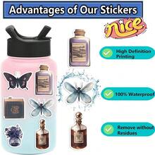 100 miếng dán nhật ký thẩm mỹ tối màu bằng nhựa vinyl thẩm mỹ dùng cho sổ lưu niệm, nhật ký, máy tính xách tay, cản xe, ván trượt, bình nước, máy tính, điện thoại, phim hoạt hình, mũ bảo hiểm, nhãn dán và đề can ô tô - Nhiều màu - Xem 7