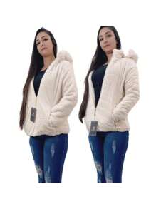 Women Winter Coats - 米色 - 查看 2