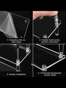 1 pieza Estante de almacenamiento de maquillaje multicapa de acrílico, soporte de exhibición escalonado para perfumes, cuidado de la piel, cosméticos, apto para sala de estar, baño, dormitorio, decoración del hogar, para vacaciones, playa, colección de baño, colección de dormitorio, gran capacidad