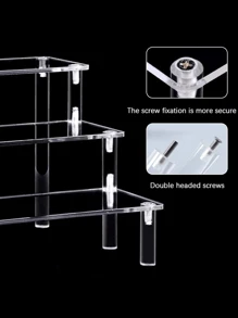 1 pieza Estante de almacenamiento de maquillaje multicapa de acrílico, soporte de exhibición escalonado para perfumes, cuidado de la piel, cosméticos, apto para sala de estar, baño, dormitorio, decoración del hogar, para vacaciones, playa, colección de baño, colección de dormitorio, gran capacidad