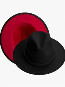 1pc English Vintage Large Brim Fedora Hat For Men, Suitable For Formal Events, Parties And Weddings Halloween - Multicolor - View 11