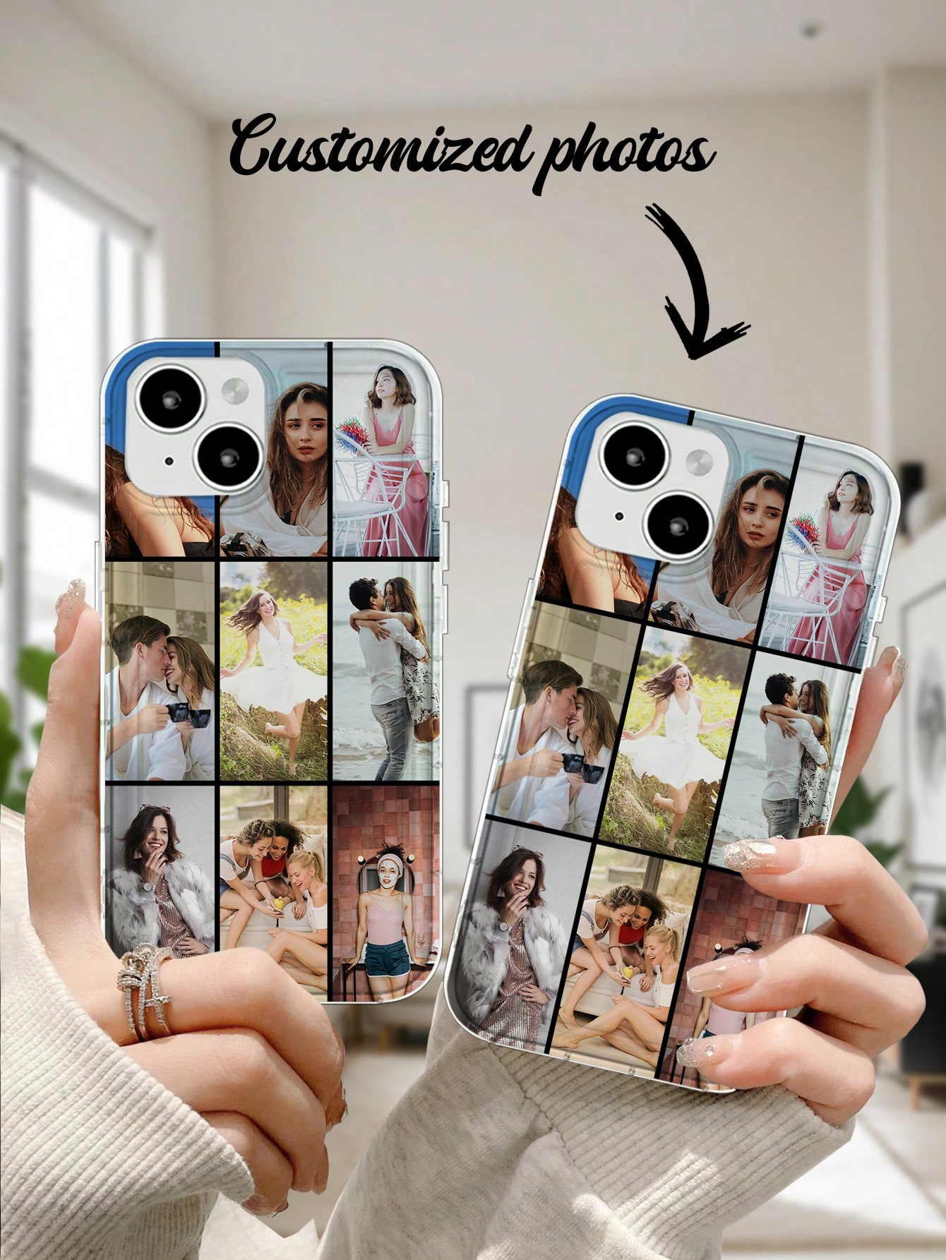 Phone case, customizable 9-grid