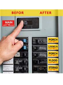 129 Sheets/Pc, Electrical Identification Stickers, Black And Yellow Label Stickers, Household Color Electrical Box Identification Stickers, Circuit Panel Catalog Classification Instructions, Label Stickers - Multicolor - View 7